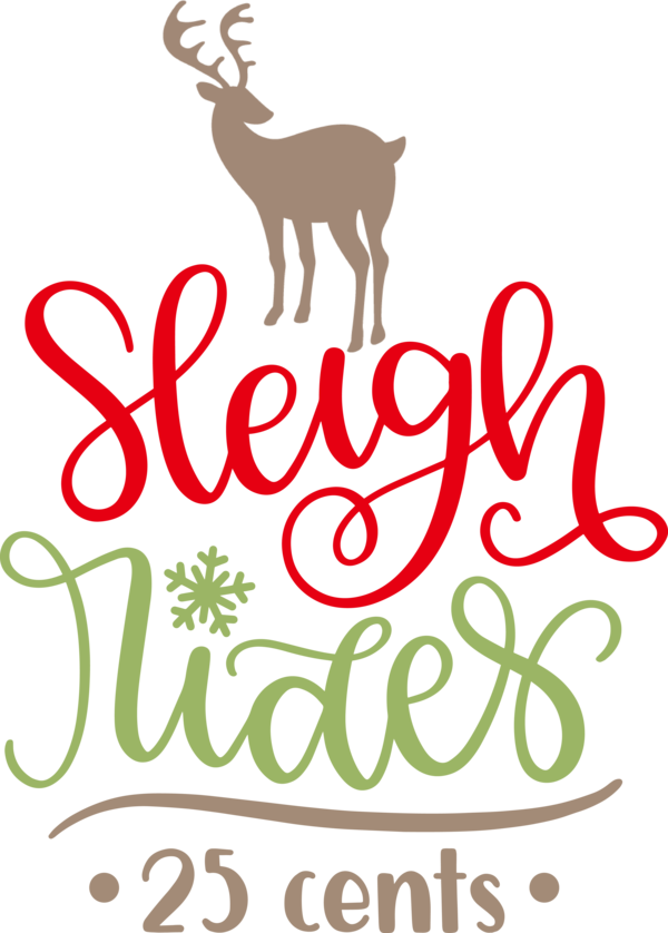 Transparent Christmas Reindeer Deer Logo for Sled for Christmas