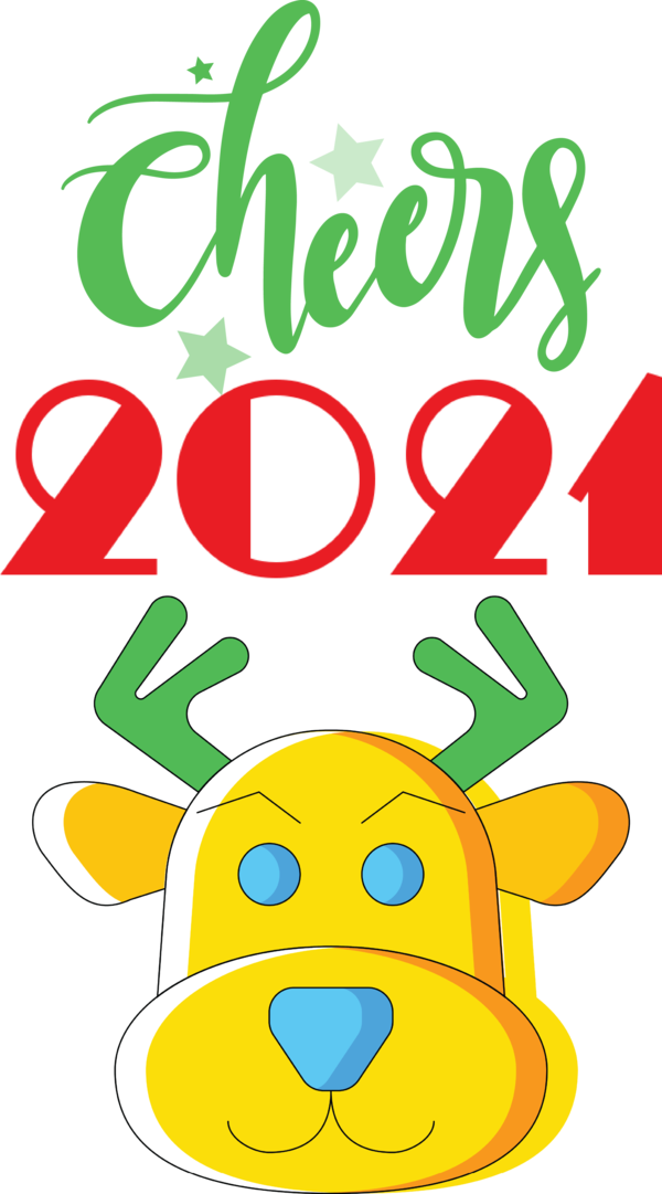 Transparent New Year Smiley Green Line for Welcome 2021 for New Year
