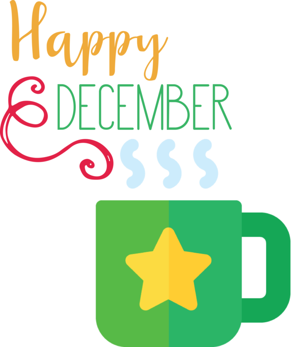 Transparent Christmas Logo Green Text for Hello December for Christmas