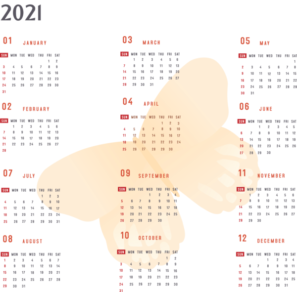 Transparent New Year Font Meter Calendar System for Printable 2021 Calendar for New Year