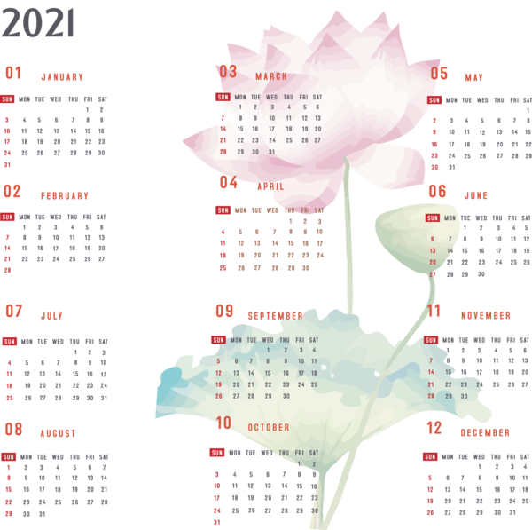 Transparent New Year Calendar System Meter Font for Printable 2021 Calendar for New Year
