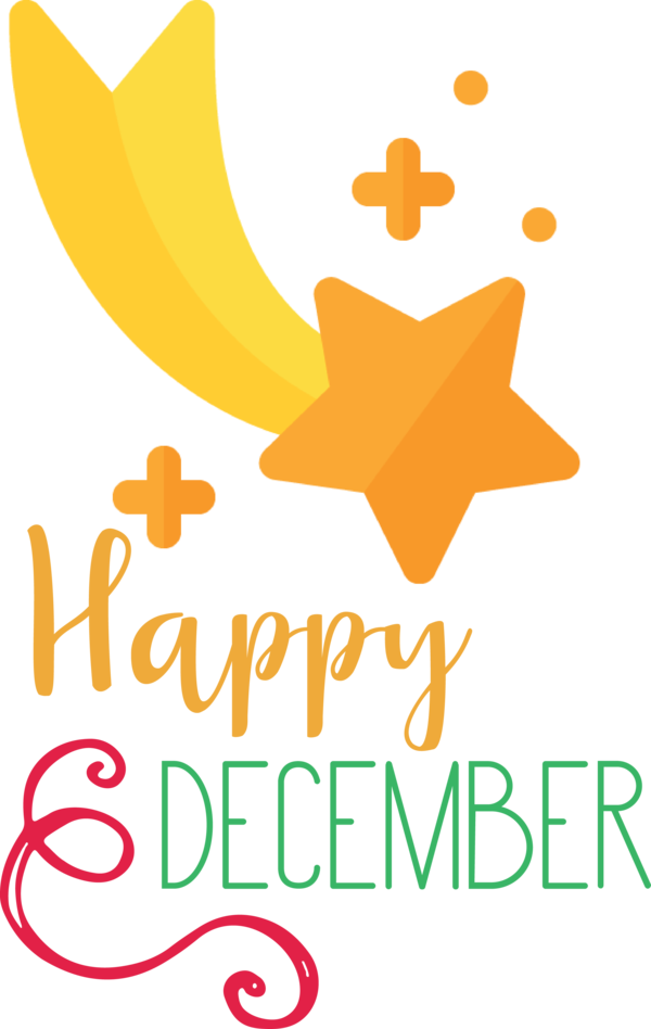 Transparent Christmas Logo Yellow Meter for Hello December for Christmas