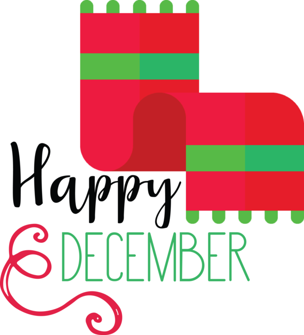 Transparent Christmas Logo Green Line for Hello December for Christmas