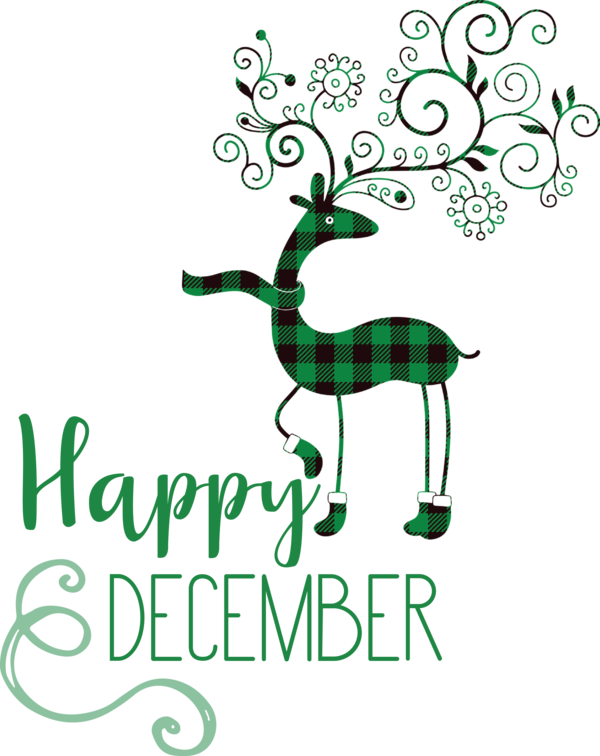Transparent Christmas Design Poster Text for Hello December for Christmas