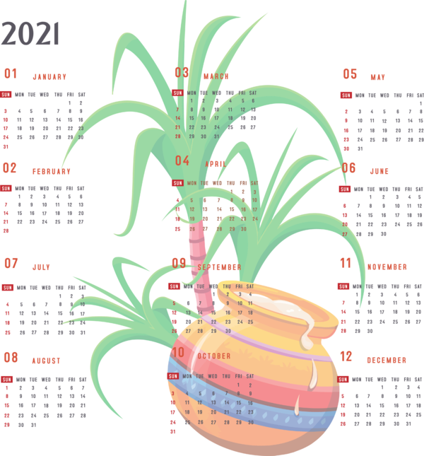 Transparent New Year Onam South India Poster for Printable 2021 Calendar for New Year