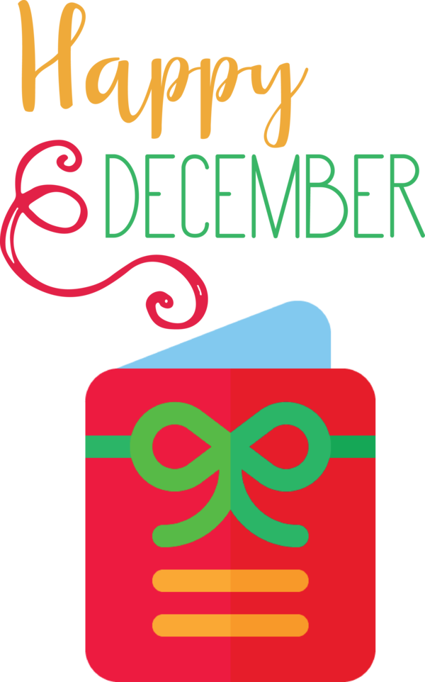 Transparent Christmas Logo Yellow Line for Hello December for Christmas