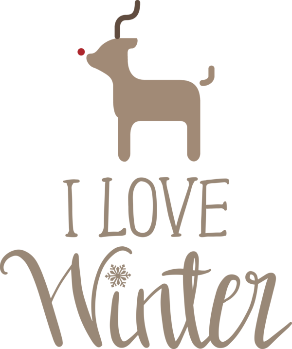 Transparent Christmas Deer Logo Cartoon for Hello Winter for Christmas