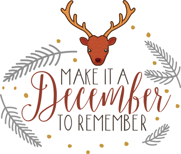 Transparent Christmas Reindeer Deer Design for Hello December for Christmas
