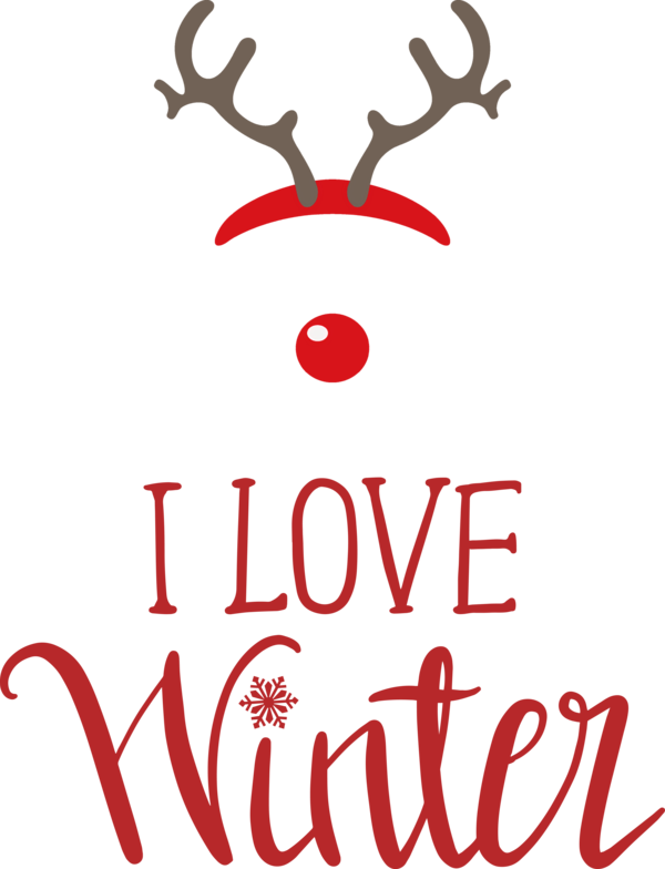 Transparent Christmas Deer Logo Antler for Hello Winter for Christmas