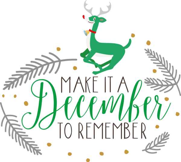Transparent Christmas Deer Logo Meter for Hello December for Christmas