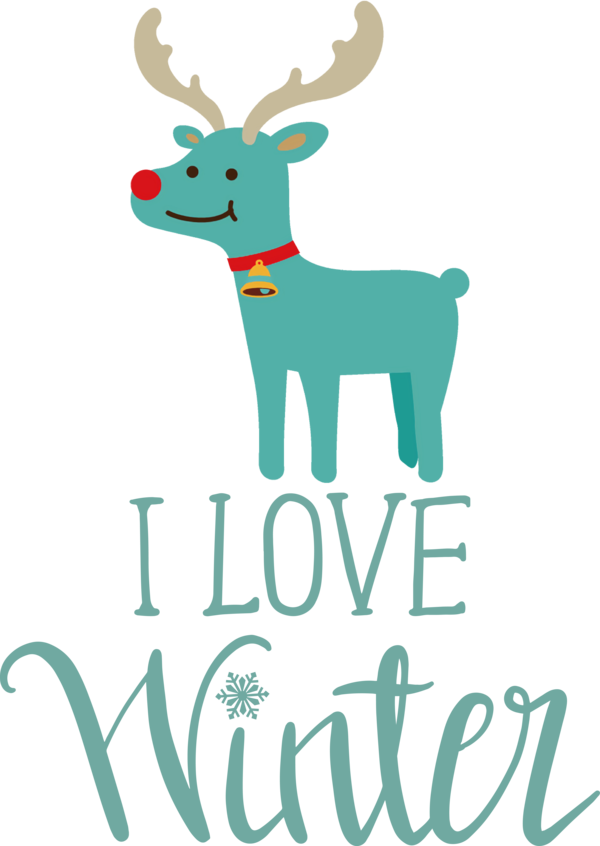 Transparent Christmas Reindeer Deer Logo for Hello Winter for Christmas