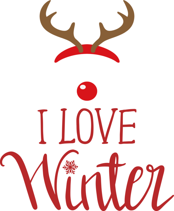 Transparent Christmas Reindeer Deer Design for Hello Winter for Christmas