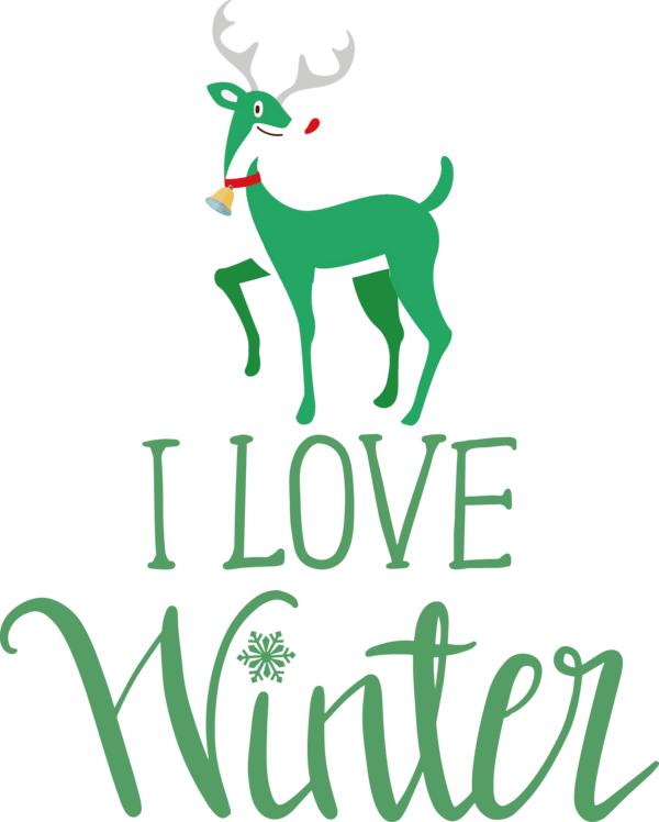 Transparent Christmas Reindeer Deer Line art for Hello Winter for Christmas