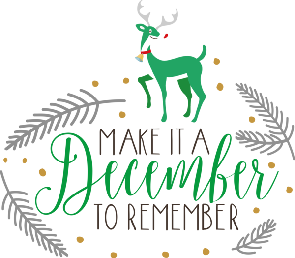 Transparent Christmas Rudolph Drawing Logo for Hello December for Christmas