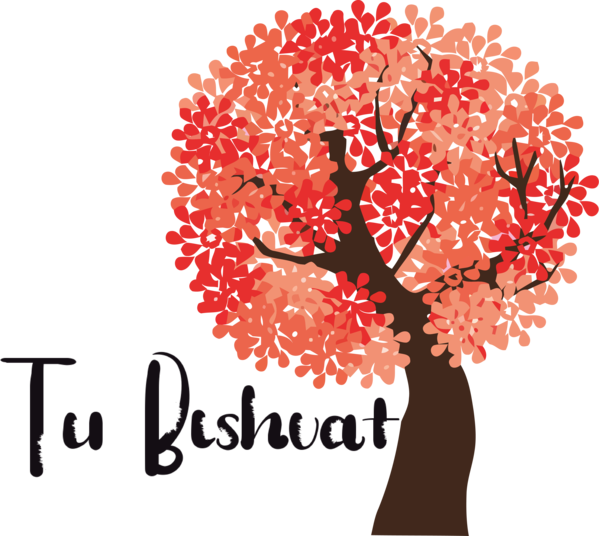 Transparent Tu Bishvat Drawing Design Logo for Tu Bishvat Tree for Tu Bishvat