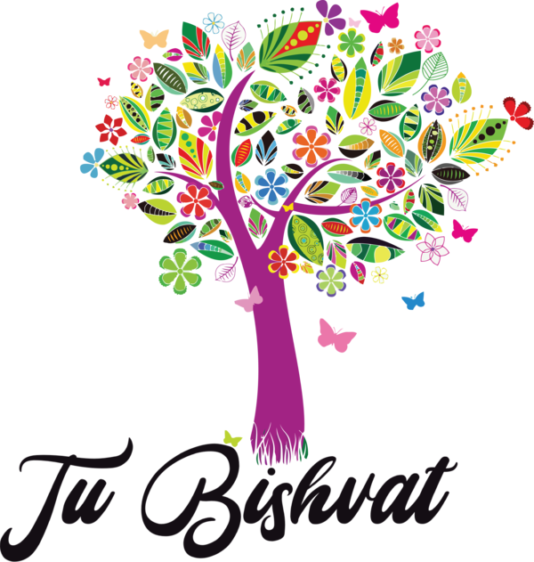 Transparent Tu Bishvat Tree Design Color for Tu Bishvat Tree for Tu Bishvat