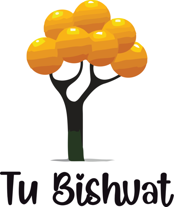 Transparent Tu Bishvat Logo Yellow Flower for Tu Bishvat Tree for Tu Bishvat