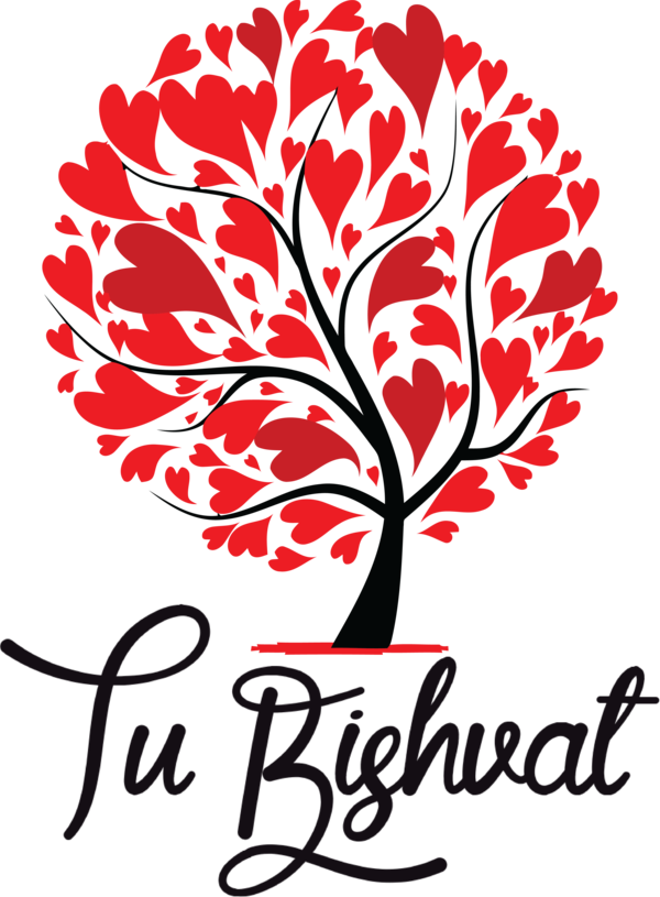 Transparent Tu Bishvat Tree Heart PIXERS for Tu Bishvat Tree for Tu Bishvat