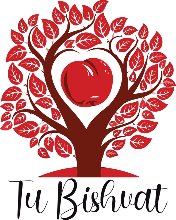 Transparent Tu Bishvat Tree Branch Heart for Tu Bishvat Tree for Tu Bishvat
