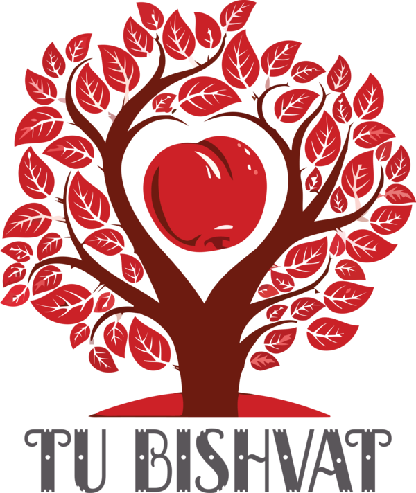Transparent Tu Bishvat Tree Branch Heart for Tu Bishvat Tree for Tu Bishvat