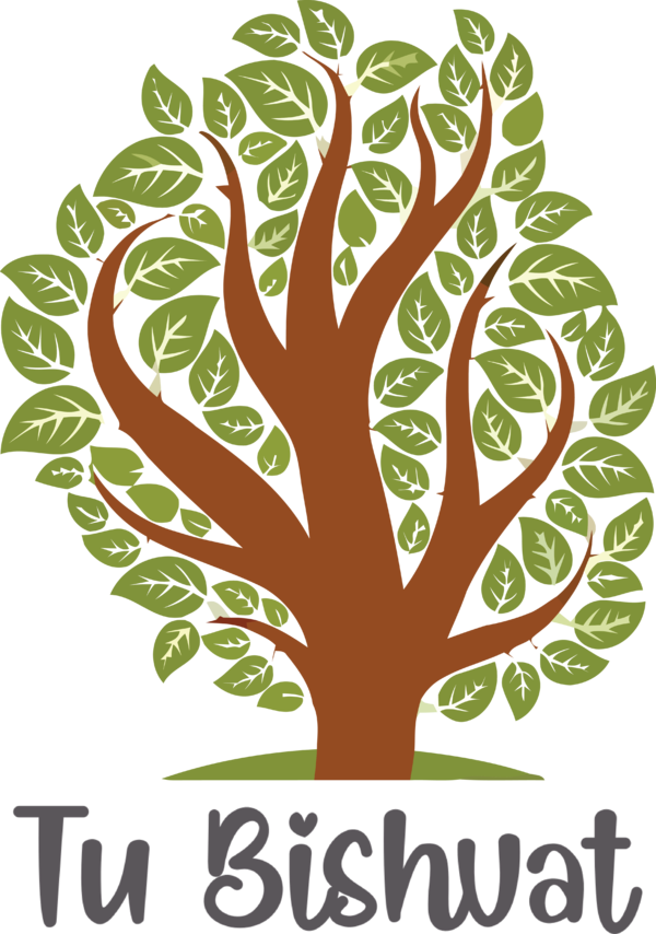 Transparent Tu Bishvat Leaf Tree Plant stem for Tu Bishvat Tree for Tu Bishvat