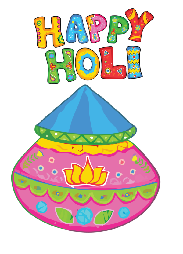 Transparent Holi Party hat Line Recreation for Happy Holi for Holi