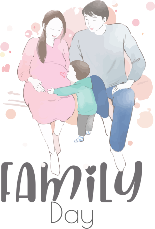 Transparent Family Day Design Cartoon Daughter for Happy Family Day for Family Day