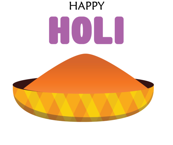 Transparent Holi Logo Yellow Meter for Happy Holi for Holi