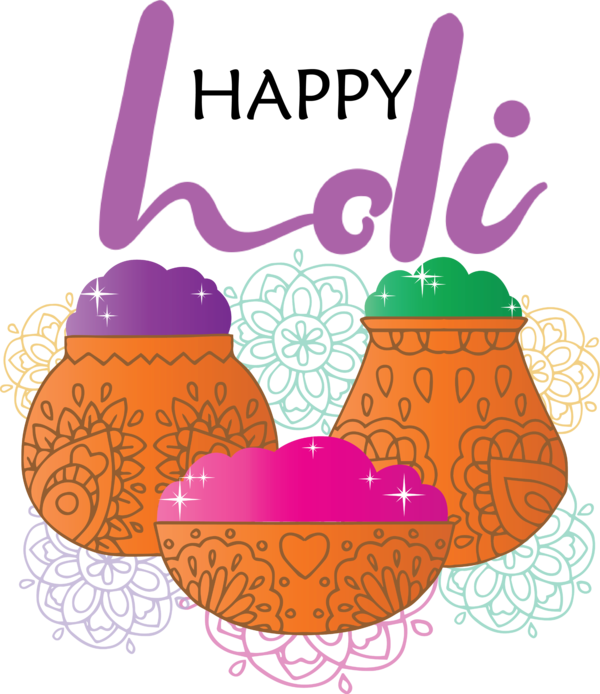 Transparent Holi Design Caricature for Happy Holi for Holi