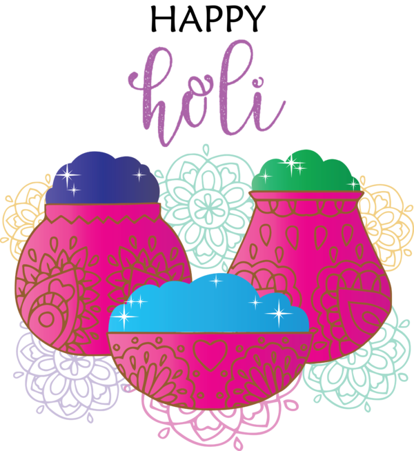 Transparent Holi Design Painting Cartoon for Happy Holi for Holi