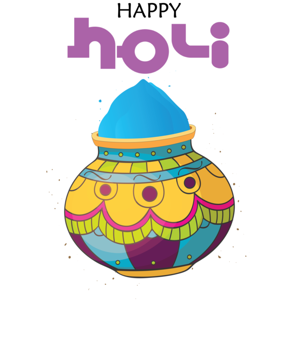 Transparent Holi Design Easter egg Cartoon for Happy Holi for Holi