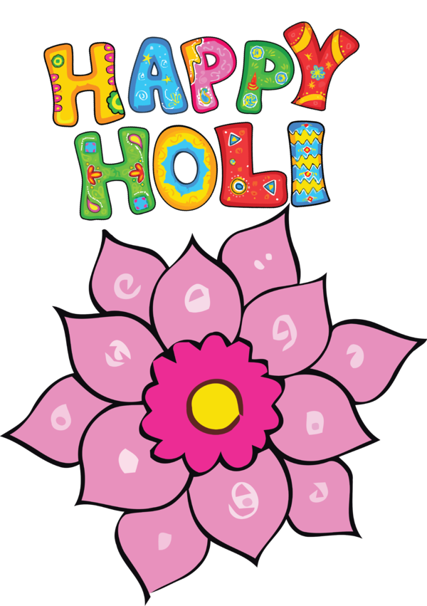 Transparent Holi Floral design Design Cut flowers for Happy Holi for Holi