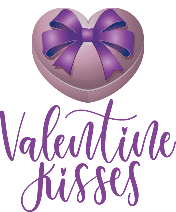 Transparent Valentine's Day Logo Font Lilac M for Kiss for Valentines Day