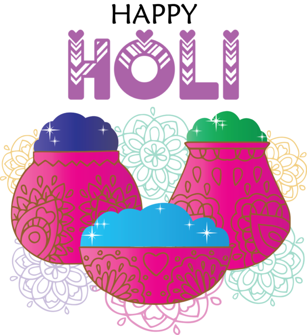 Transparent Holi Design Drawing Painting for Happy Holi for Holi