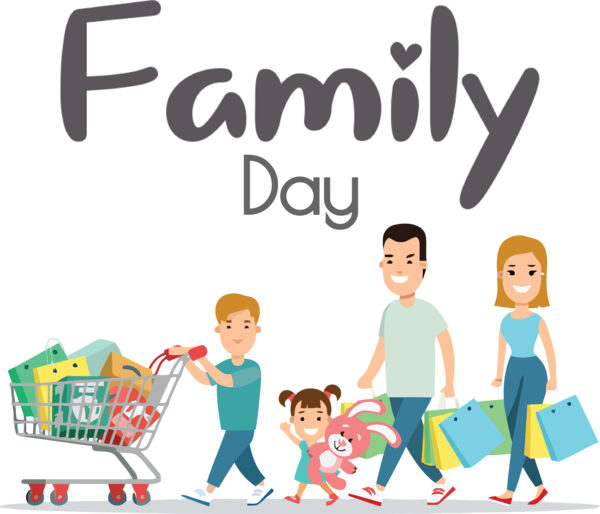 Transparent Family Day Cartoon Royalty-free Design for Happy Family Day for Family Day