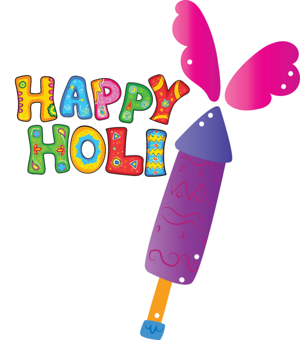 Transparent Holi Cartoon Line Meter for Happy Holi for Holi