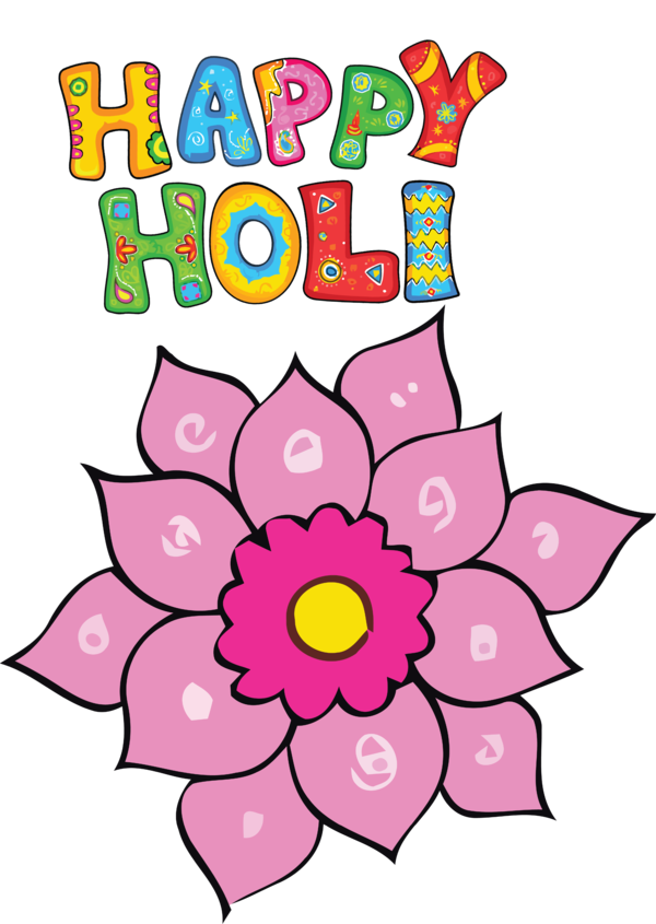 Transparent Holi Floral design Design Cut flowers for Happy Holi for Holi