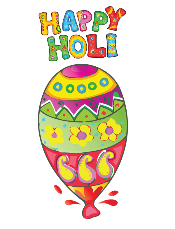 Transparent Holi Easter egg Balloon Line for Happy Holi for Holi