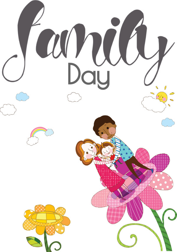 Transparent Family Day Cartoon Drawing for Happy Family Day for Family Day