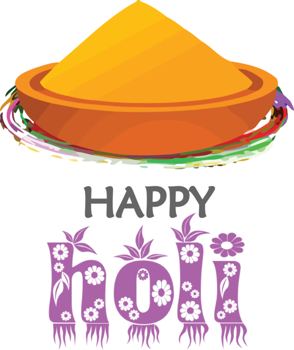 Transparent Holi Logo Text Design for Happy Holi for Holi