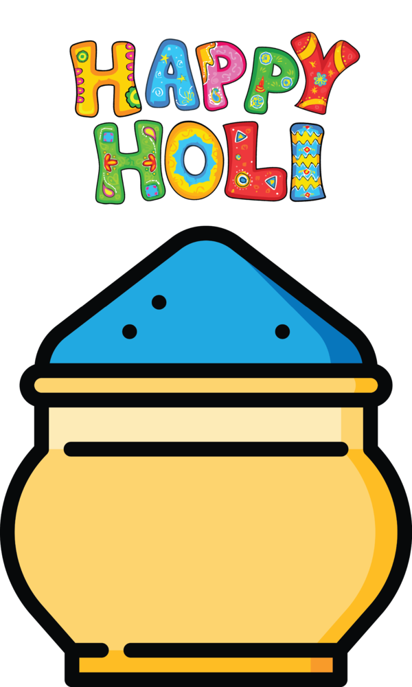Transparent Holi Yellow Line Recreation for Happy Holi for Holi