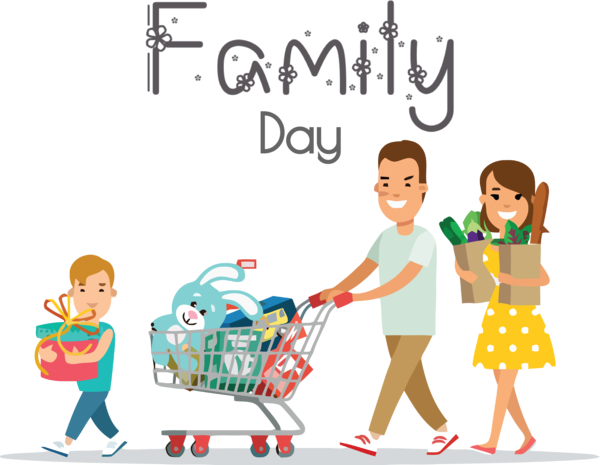 Transparent Family Day Royalty-free Shopping Shopping cart for Happy Family Day for Family Day