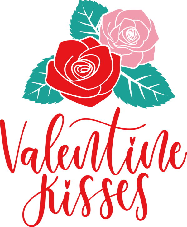 Transparent Valentine's Day Floral design Garden roses Design for Kiss for Valentines Day