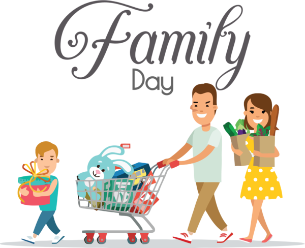 Transparent Family Day Shopping cart Royalty-free Shopping for Happy Family Day for Family Day