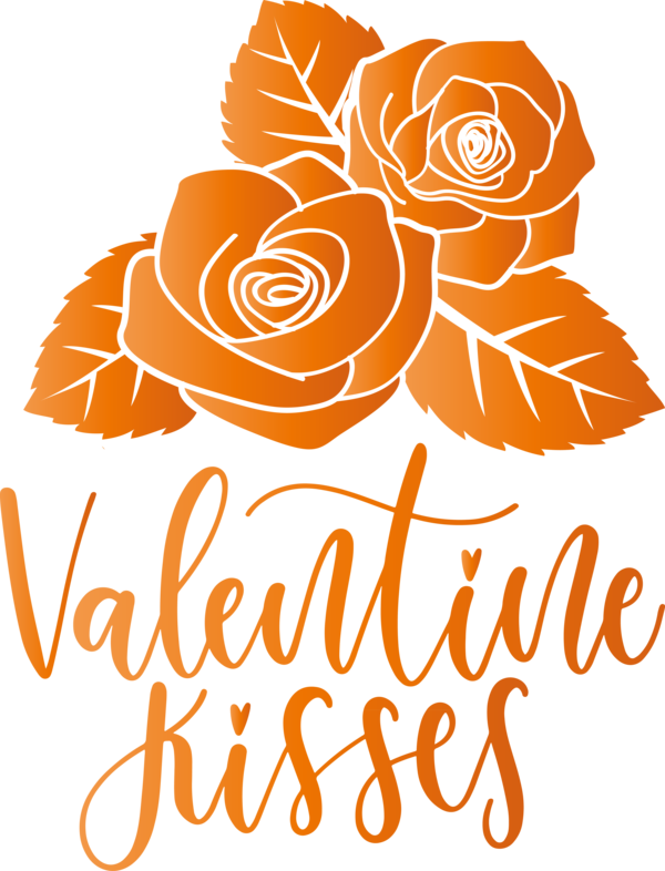 Transparent Valentine's Day Floral design Cut flowers Logo for Kiss for Valentines Day