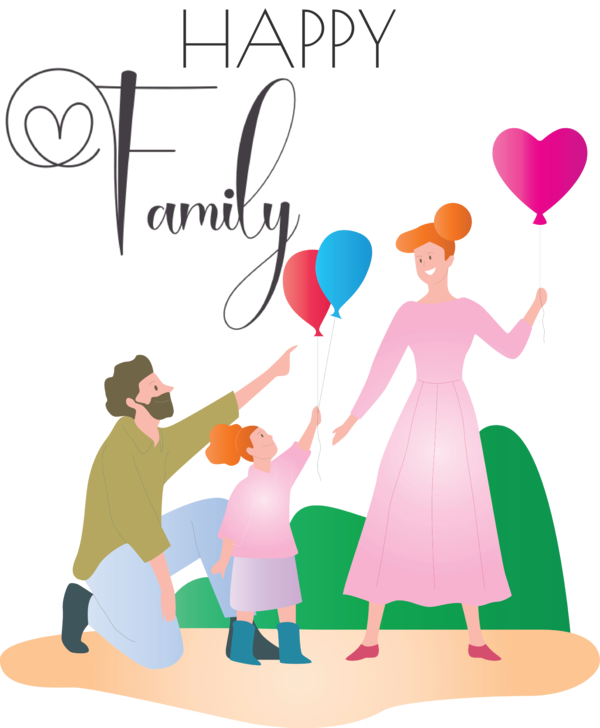 Transparent Family Day Cartoon Cover art for Happy Family Day for Family Day