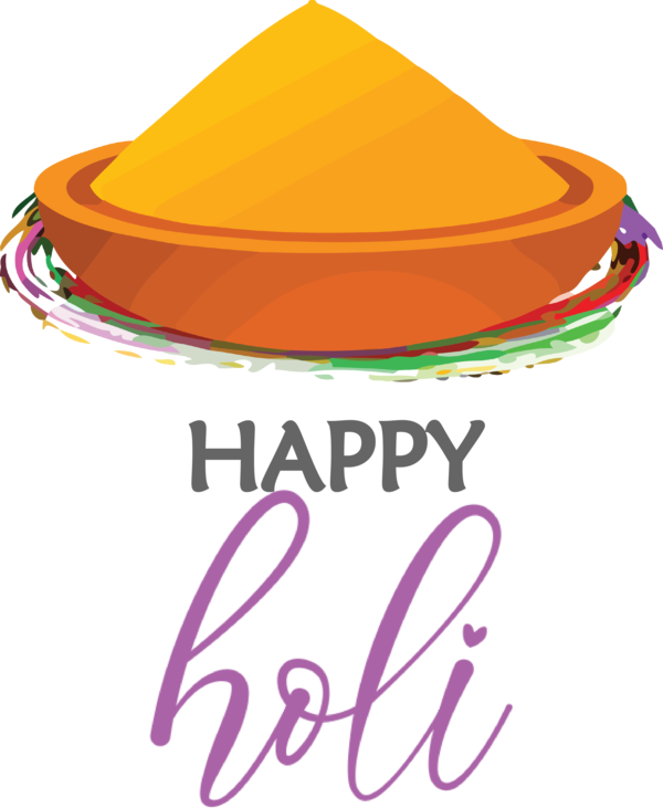 Transparent Holi Logo Calligraphy Lettering for Happy Holi for Holi