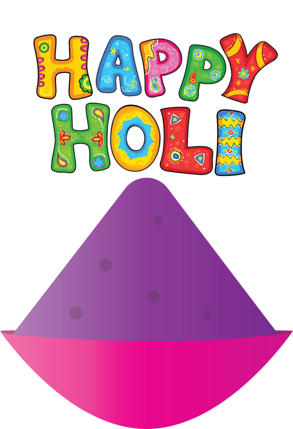 Transparent Holi Party hat Design Line for Happy Holi for Holi