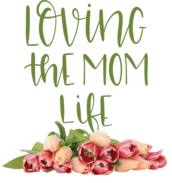 Transparent Mother's Day Mother's Day Floral design for Love You Mom for Mothers Day