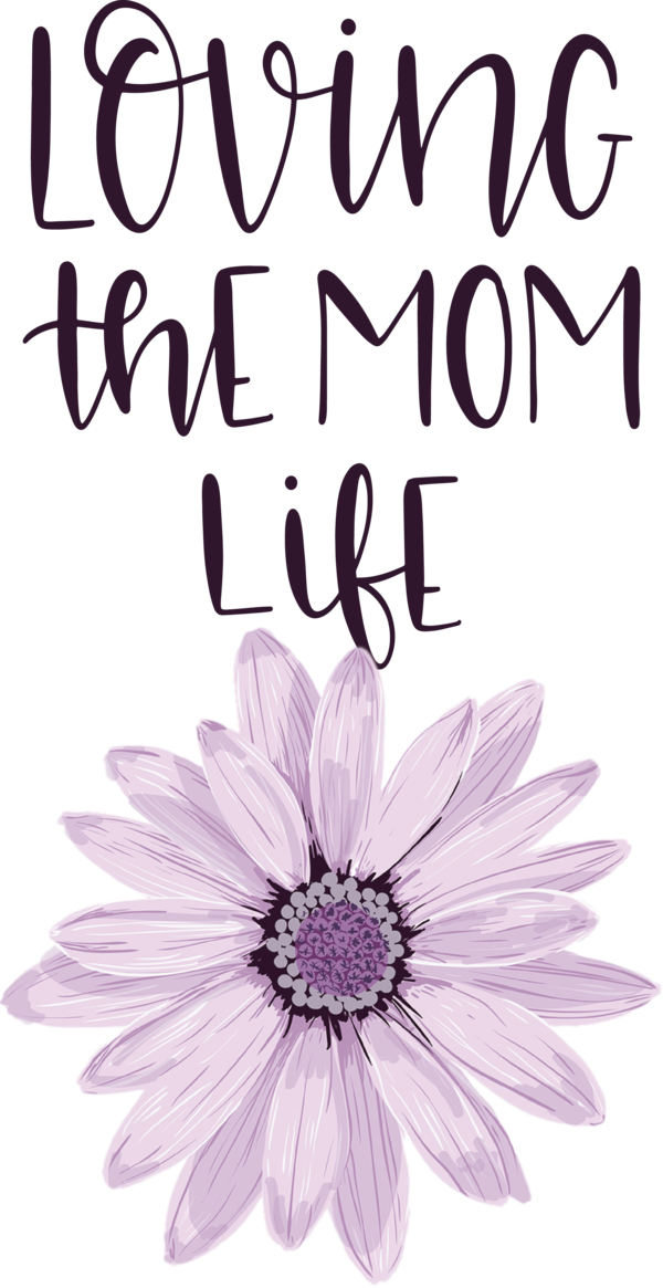 Transparent Mother's Day Drawing Daisy Sticker Design for Love You Mom for Mothers Day